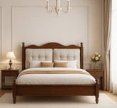 Gharaana Beds Hunar 100% Solid Wood Upholstered Bed